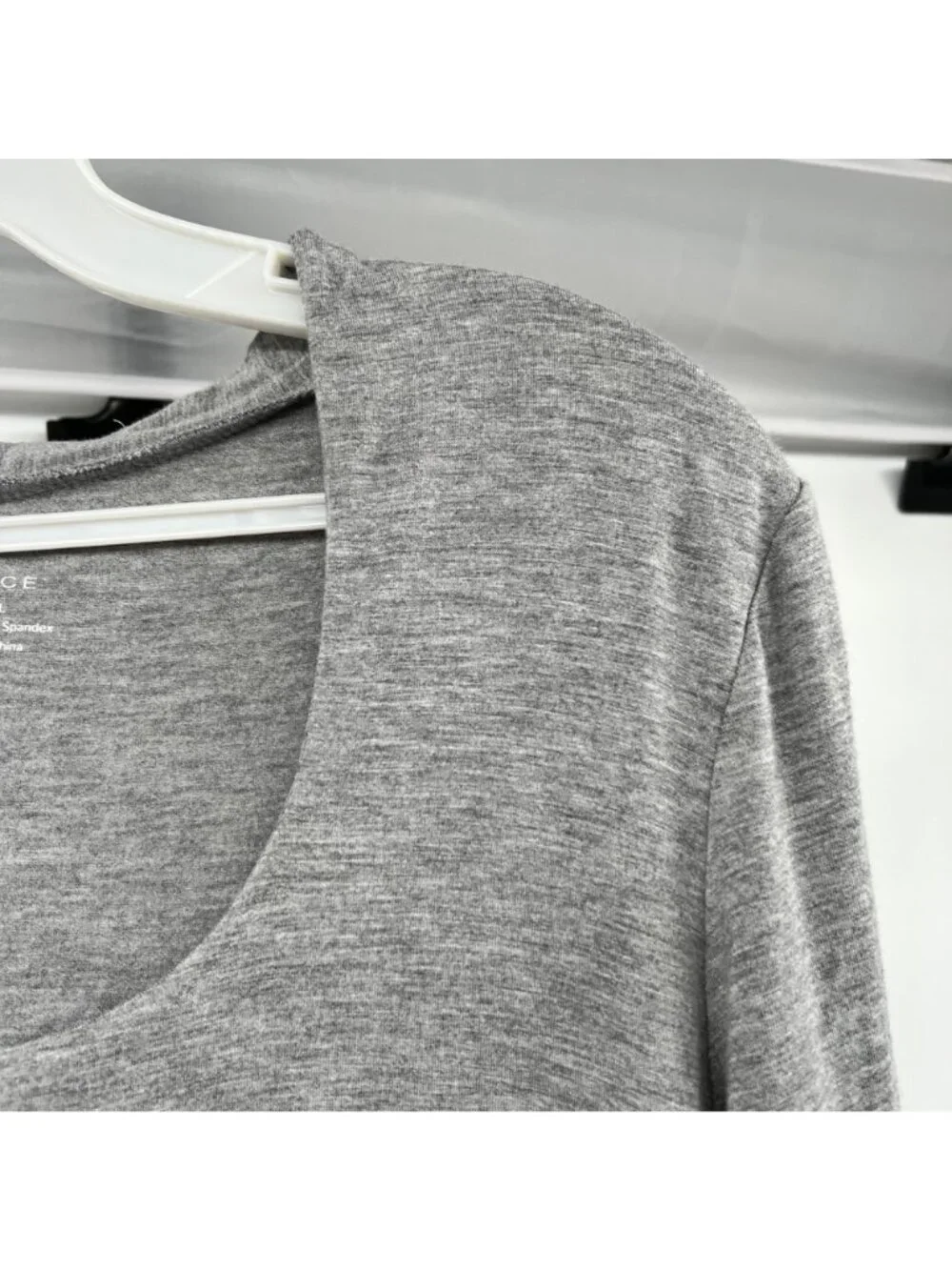 GRACE Womens Scoop Neck Top Gray 3/4 Sleeve Size XL